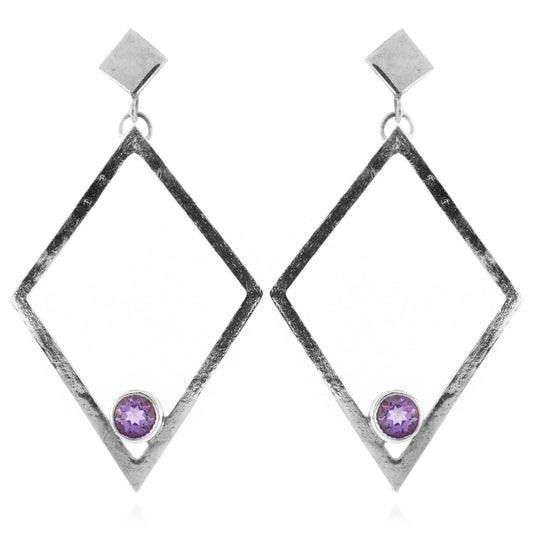 Glacier Amethyst Drop Earrings - Sterling Silver
