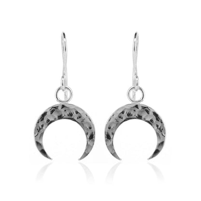 Lunula Amulet Medium Drop Earrings - Sterling Silver Drop Earrings