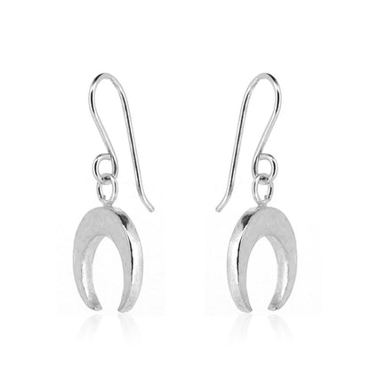 Lunula Amulet Medium Drop Earrings - Sterling Silver Drop Earrings