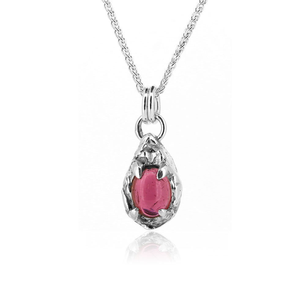 Tidal Pink Tourmaline Necklace - Sterling Silver Necklace