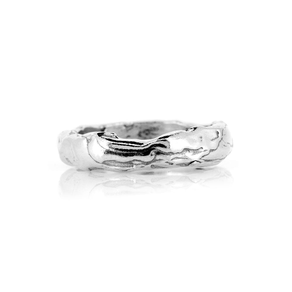 Tidal Heavy Weight Band Ring - Sterling Silver Rings