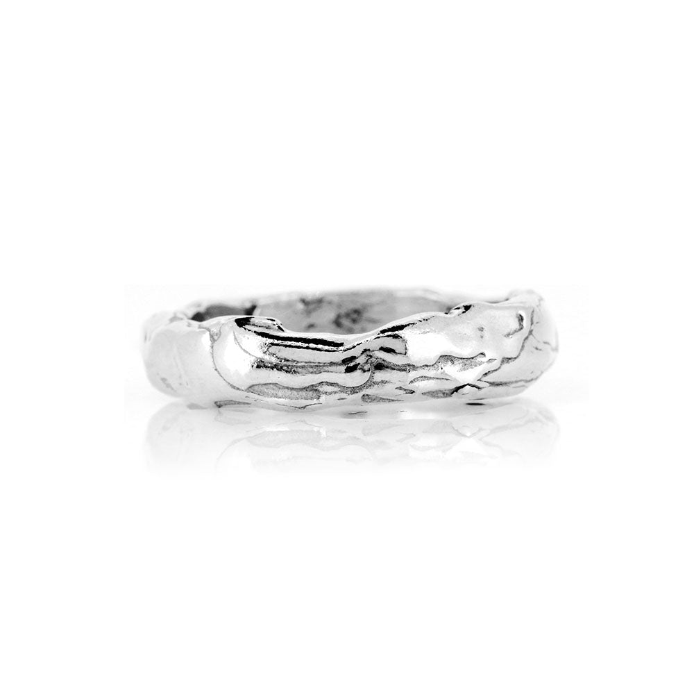 Tidal Heavy Weight Band Ring - Sterling Silver Rings