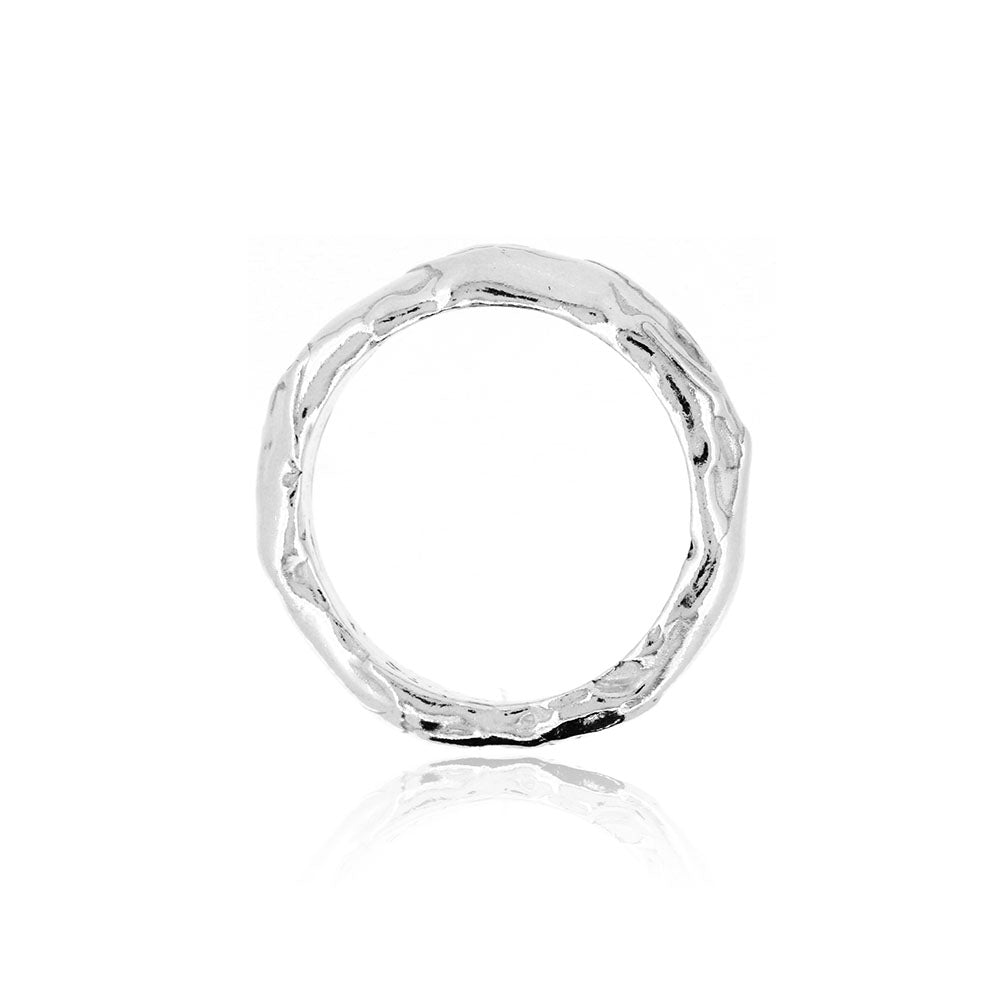Tidal Heavy Weight Band Ring - Sterling Silver Rings