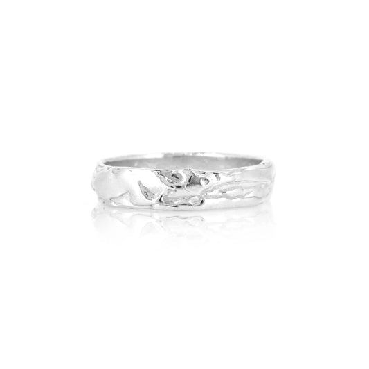 Tidal Heavy Weight Band Ring - Sterling Silver - Size P