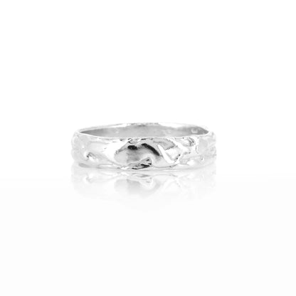 Tidal Heavy Weight Band Ring - Sterling Silver - Size Q