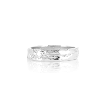 Tidal Heavy Weight Band Ring - Sterling Silver - Size Q