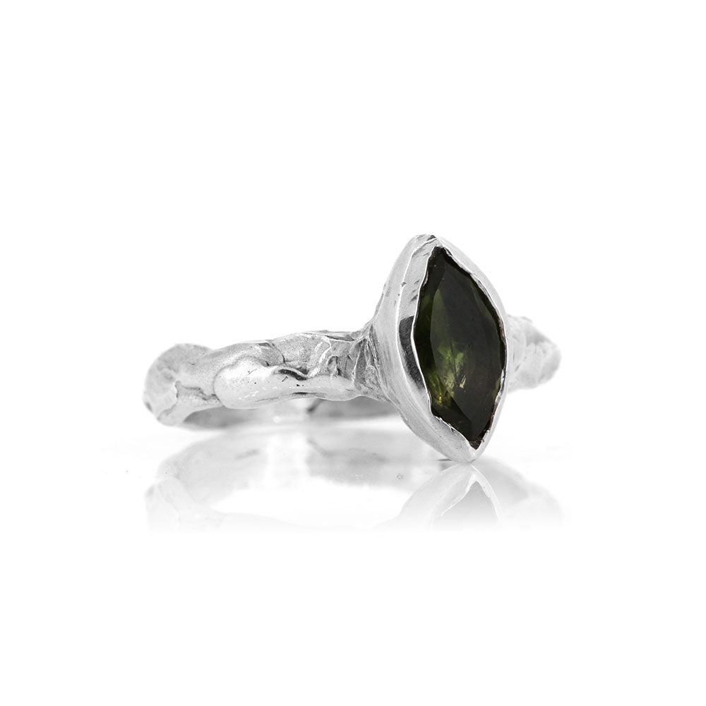 Tidal Green Tourmaline Ring - Sterling Silver Rings