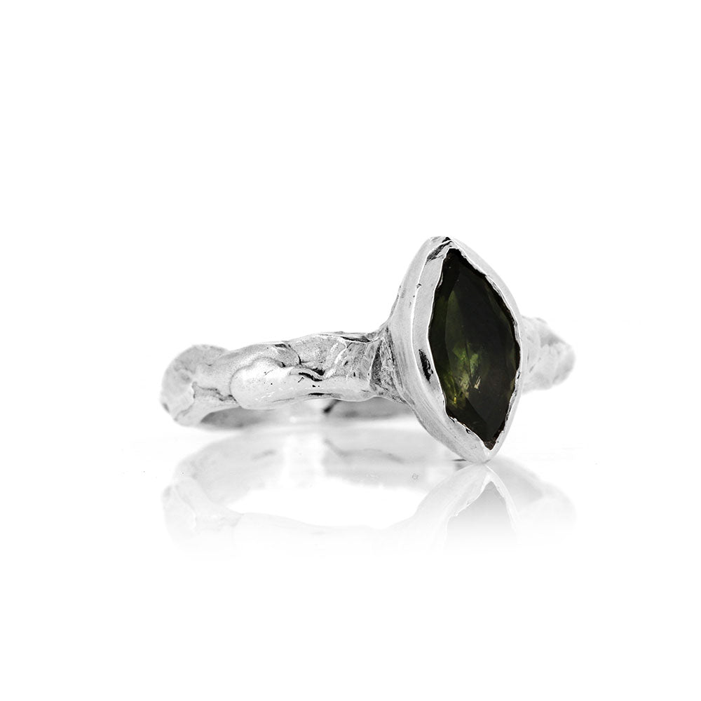 Tidal Green Tourmaline Ring - Sterling Silver Rings