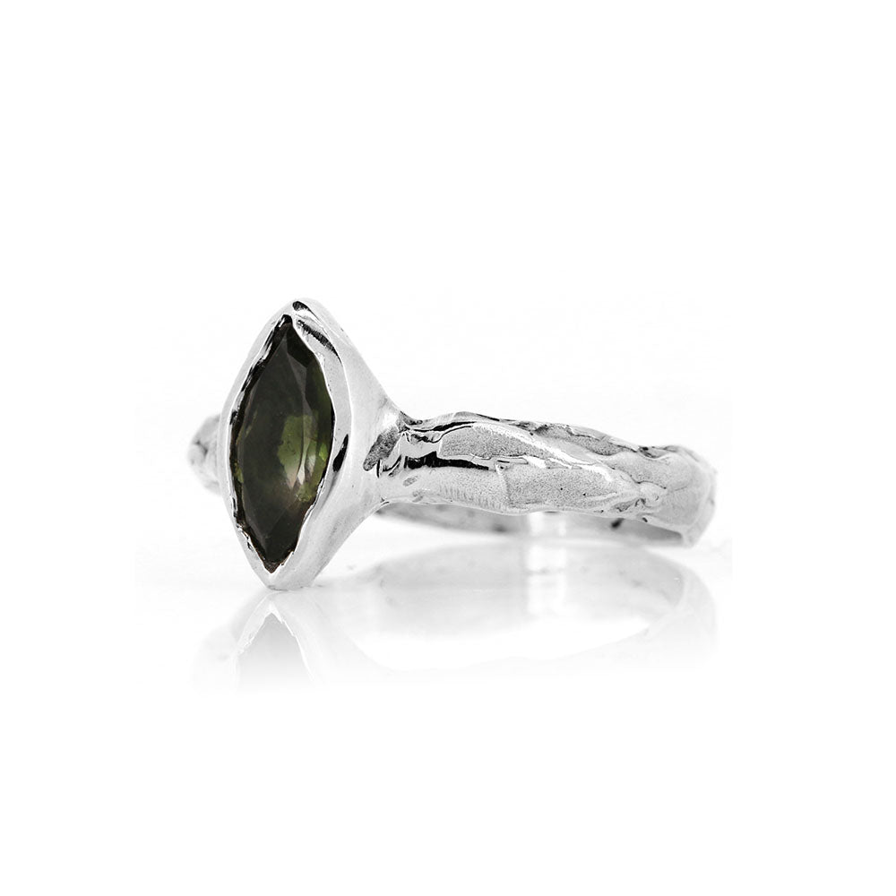 Tidal Green Tourmaline Ring - Sterling Silver Rings