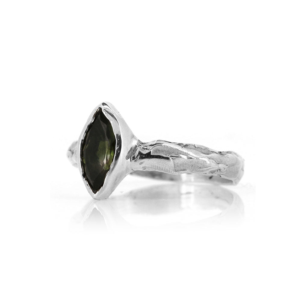 Tidal Green Tourmaline Ring - Sterling Silver Rings