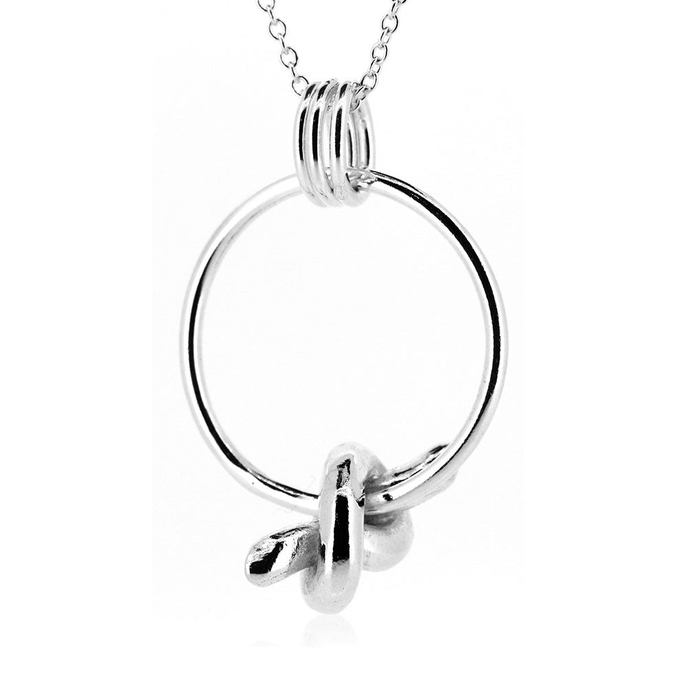 Worry Knot Circle Necklace - Sterling Silver Necklace