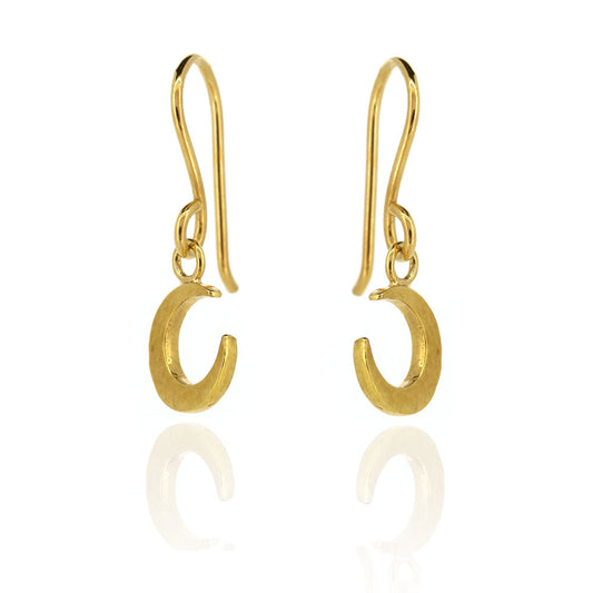 Crescent Moon Small Drop Earrings - Yellow Gold Vermeil Drop Earrings