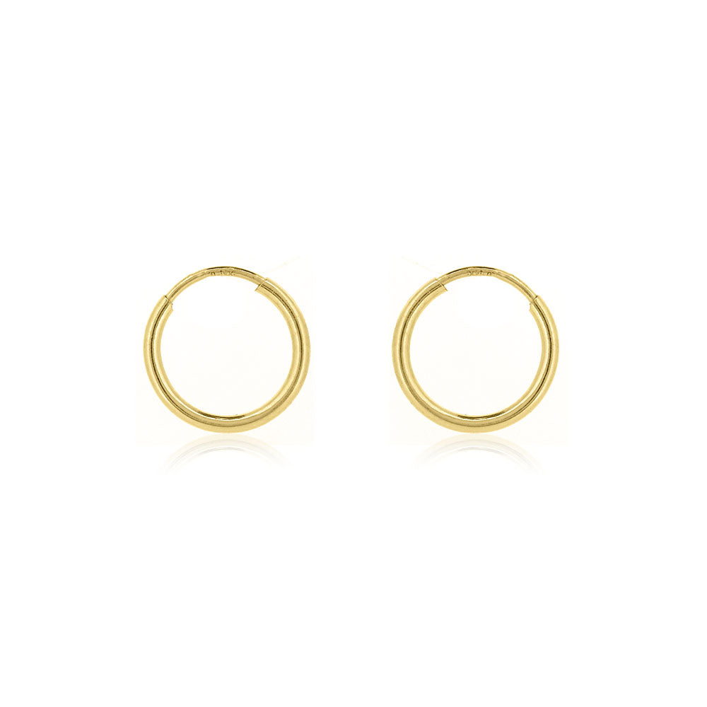 Sleeper Endless 12mm Hollow Hoop Earrings - Gold Filled Hoop Earrings