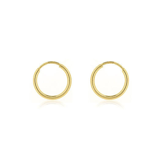 Sleeper Endless 12mm Hollow Hoop Earrings - Gold Filled Hoop Earrings