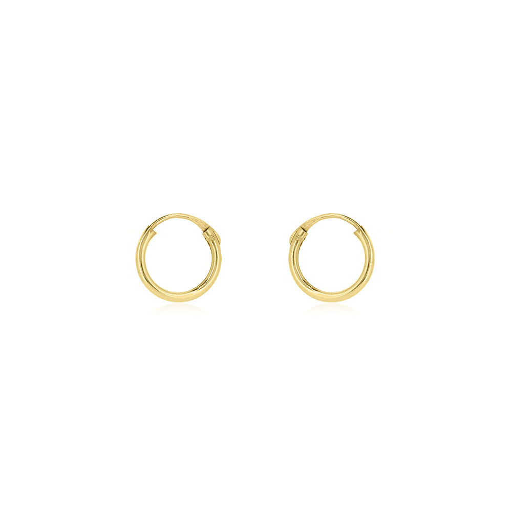Sleeper 8mm Hollow Hoop Earrings - 9ct Yellow Gold Hoop Earrings