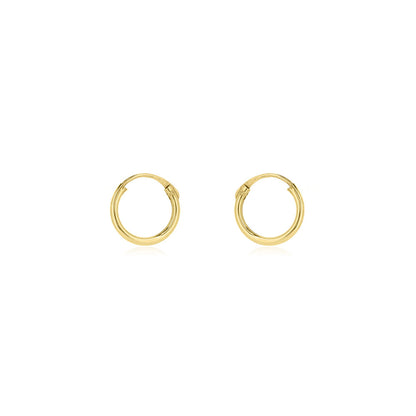 Sleeper 8mm Hollow Hoop Earrings - 9ct Yellow Gold Hoop Earrings