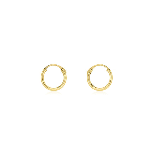 Sleeper 8mm Hollow Hoop Earrings - 9ct Yellow Gold Hoop Earrings