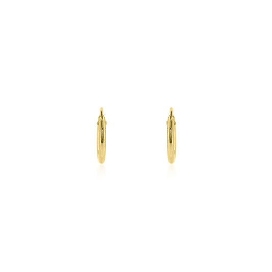 Sleeper 8mm Hollow Hoop Earrings - 9ct Yellow Gold Hoop Earrings