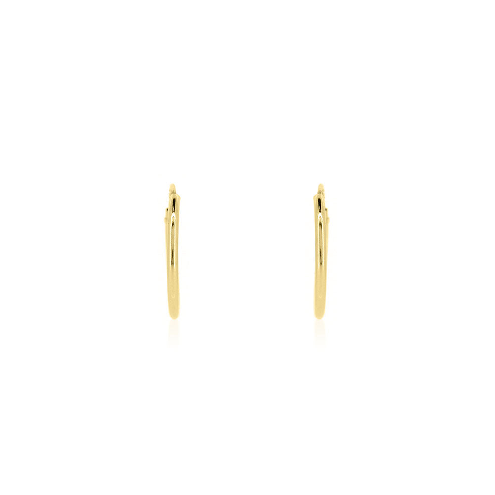 Sleeper 12mm Hollow Hoop Earrings - 9ct Yellow Gold Hoop Earrings