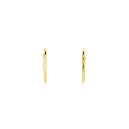 Sleeper 12mm Hollow Hoop Earrings - 9ct Yellow Gold Hoop Earrings