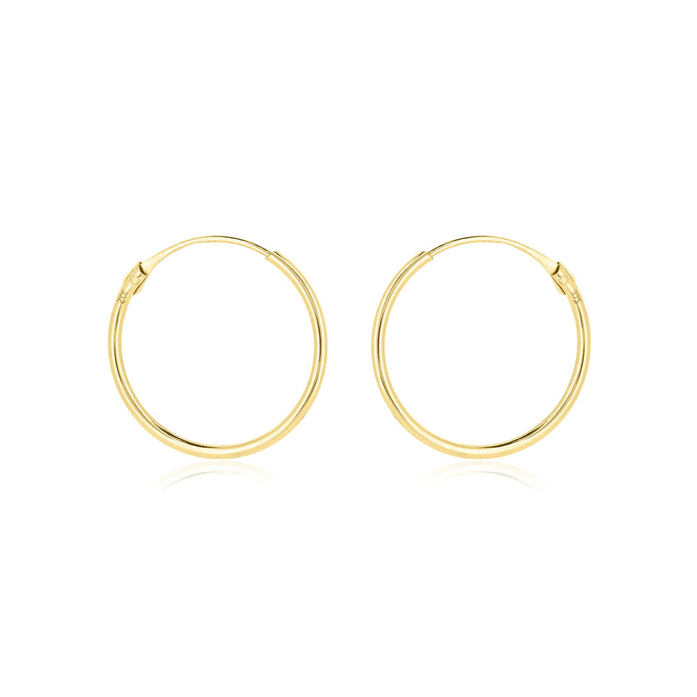 Sleeper 16mm Hollow Hoop Earrings - 9ct Yellow Gold Hoop Earrings