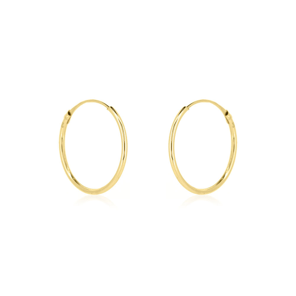Sleeper 16mm Hollow Hoop Earrings - 9ct Yellow Gold Hoop Earrings