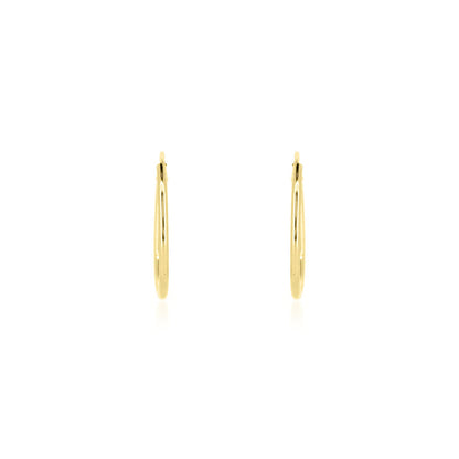 Sleeper 16mm Hollow Hoop Earrings - 9ct Yellow Gold Hoop Earrings