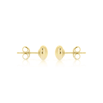 Button 5mm Hollow Stud Earrings - 9ct Yellow Gold Stud Earrings