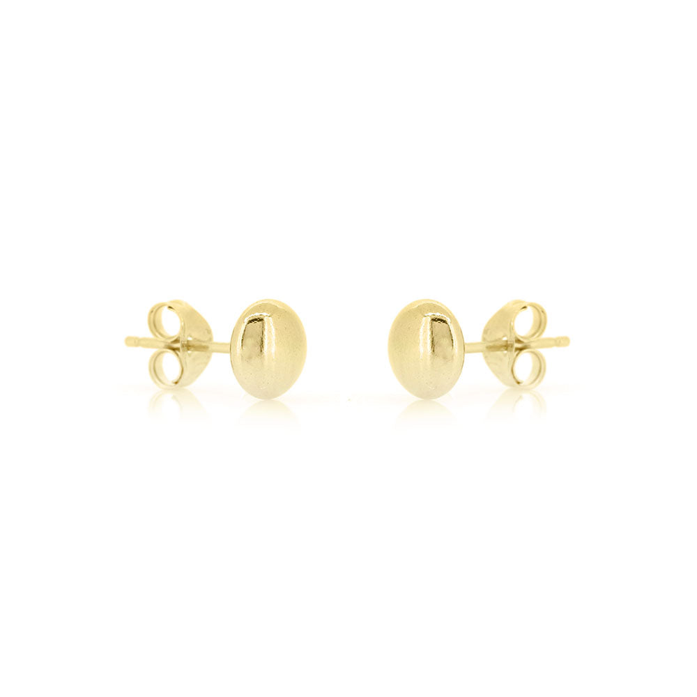 Button 5mm Hollow Stud Earrings - 9ct Yellow Gold Stud Earrings