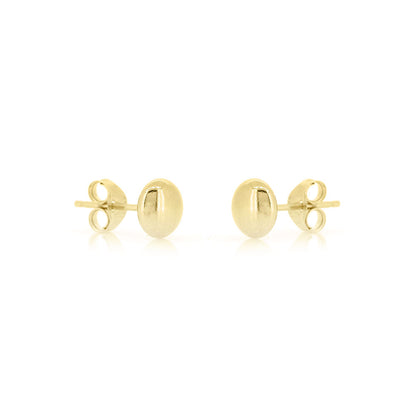 Button 5mm Hollow Stud Earrings - 9ct Yellow Gold Stud Earrings