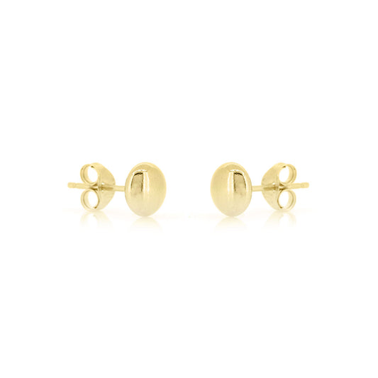 Button 5mm Hollow Stud Earrings - 9ct Yellow Gold Stud Earrings