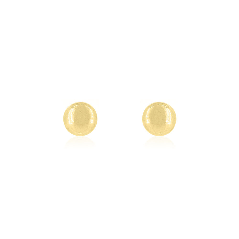 Button 5mm Hollow Stud Earrings - 9ct Yellow Gold Stud Earrings