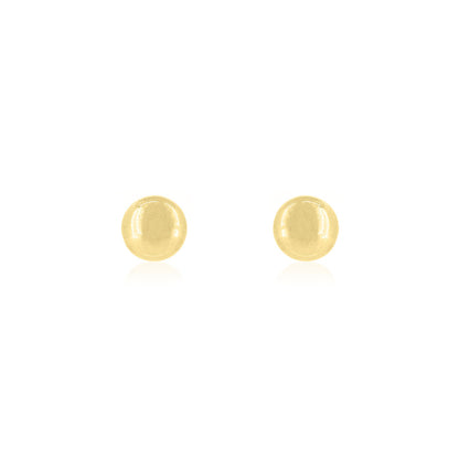 Button 5mm Hollow Stud Earrings - 9ct Yellow Gold Stud Earrings