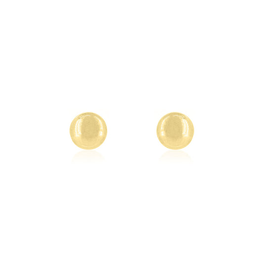 Button 5mm Hollow Stud Earrings - 9ct Yellow Gold Stud Earrings