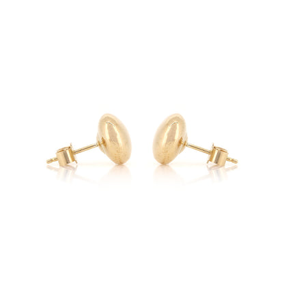 Button 7mm Hollow Stud Earrings - 9ct Yellow Gold Stud Earrings