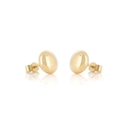 Button 7mm Hollow Stud Earrings - 9ct Yellow Gold Stud Earrings