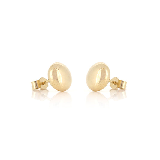 Button 7mm Hollow Stud Earrings - 9ct Yellow Gold Stud Earrings