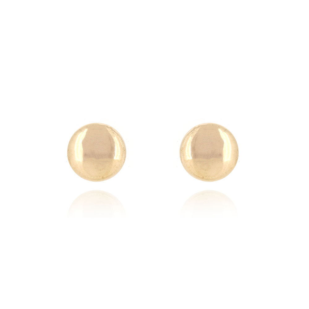 Button 7mm Hollow Stud Earrings - 9ct Yellow Gold Stud Earrings