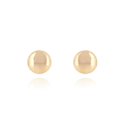 Button 7mm Hollow Stud Earrings - 9ct Yellow Gold Stud Earrings