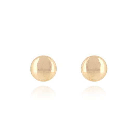 Button 7mm Hollow Stud Earrings - 9ct Yellow Gold Stud Earrings
