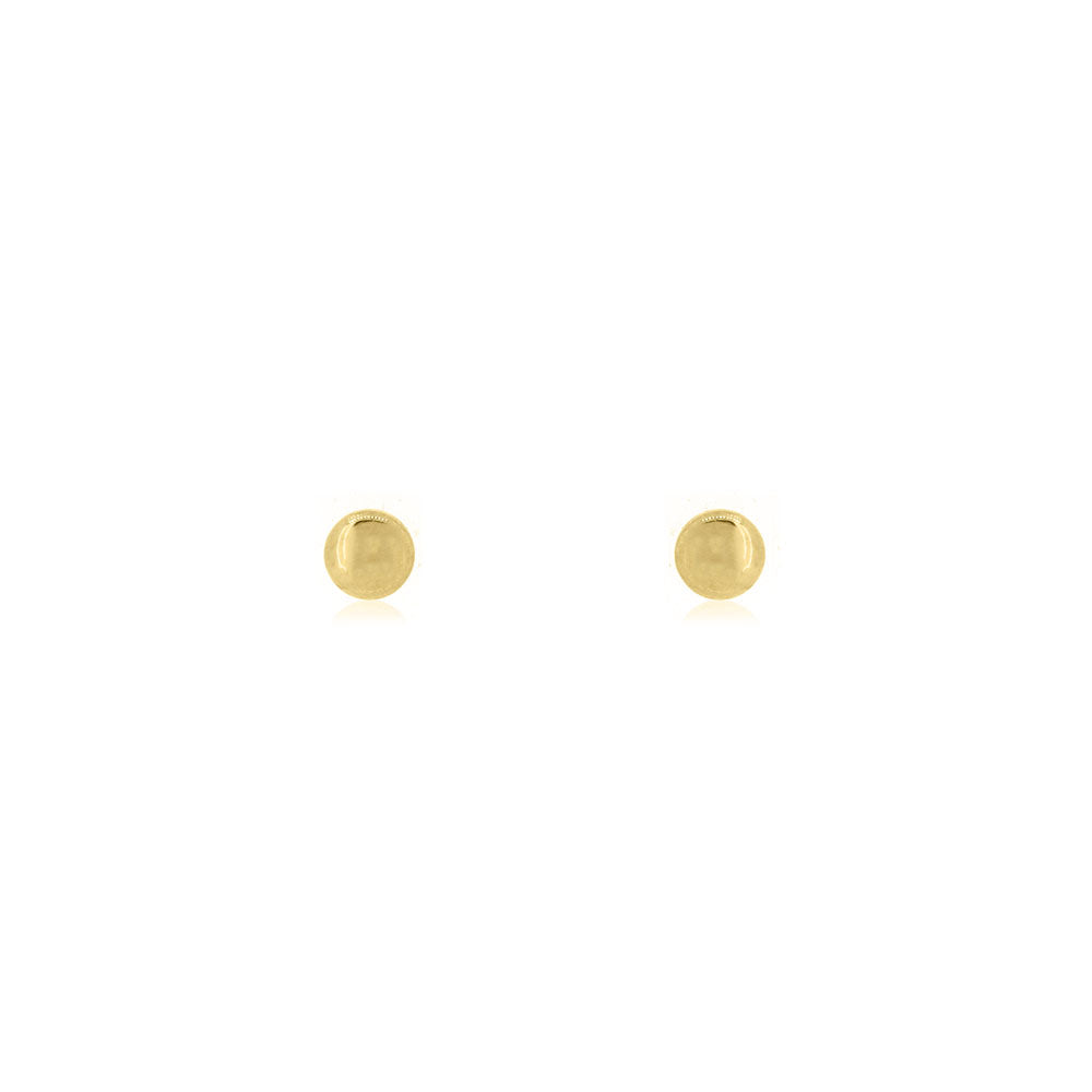 Button 3mm Hollow Stud Earrings - 9ct Yellow Gold Stud Earrings