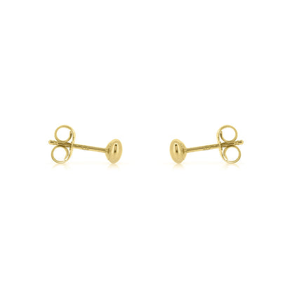 Button 3mm Hollow Stud Earrings - 9ct Yellow Gold Stud Earrings