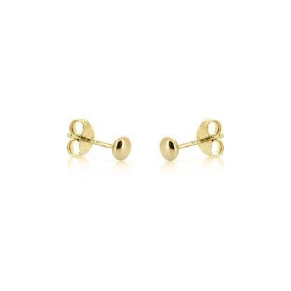 Button 3mm Hollow Stud Earrings - 9ct Yellow Gold Stud Earrings