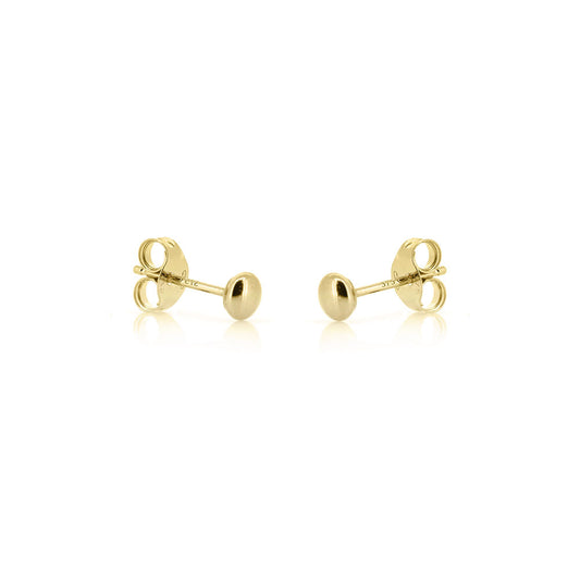 Button 3mm Hollow Stud Earrings - 9ct Yellow Gold Stud Earrings