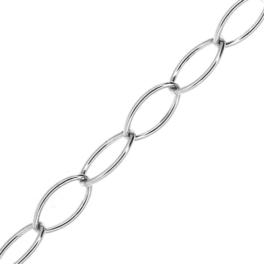 Navette Trace Chain Bracelet - Sterling Silver - 7.5 Inch Bracelets