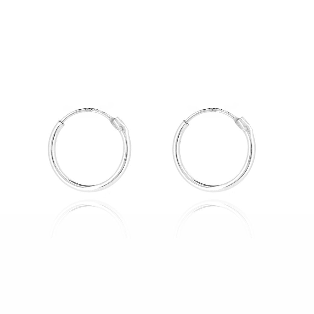 Sleeper 12mm Hollow Hoop Earrings - Sterling Silver Hoop Earrings