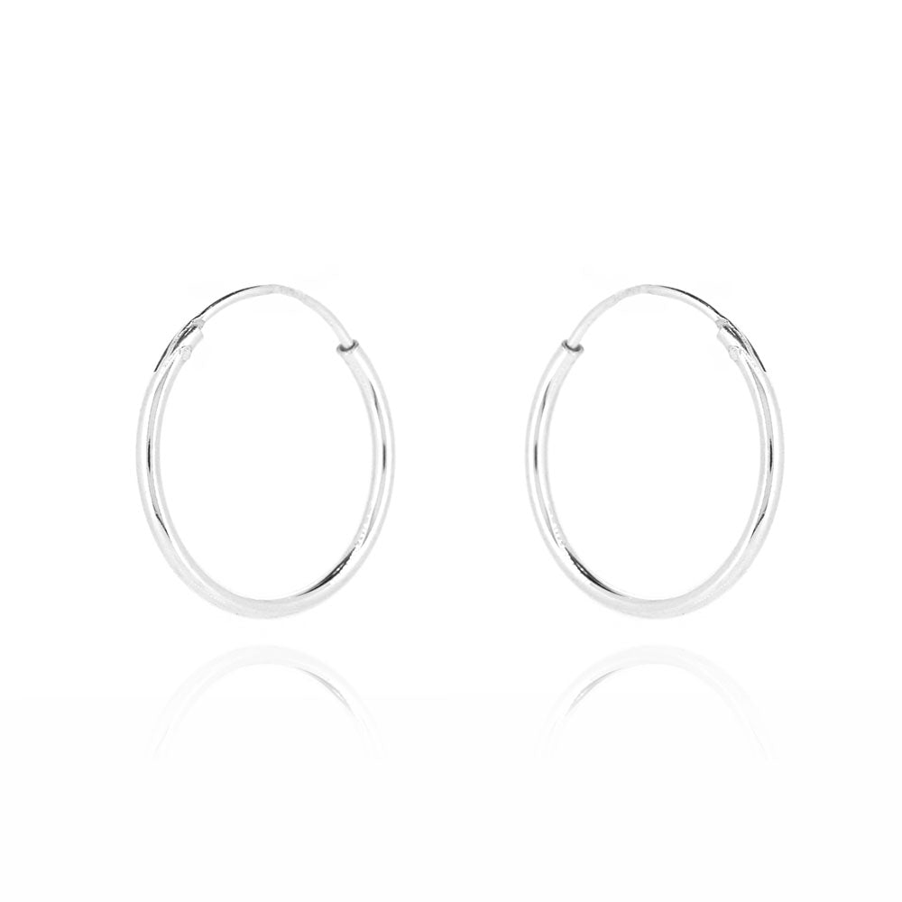 Sleeper 16mm Hollow Hoop Earrings - Sterling Silver Hoop Earrings