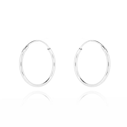 Sleeper 16mm Hollow Hoop Earrings - Sterling Silver Hoop Earrings