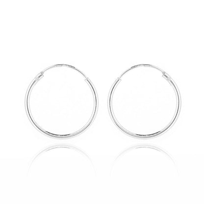 Sleeper 16mm Hollow Hoop Earrings - Sterling Silver Hoop Earrings