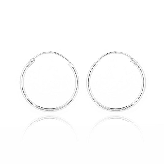 Sleeper 16mm Hollow Hoop Earrings - Sterling Silver Hoop Earrings